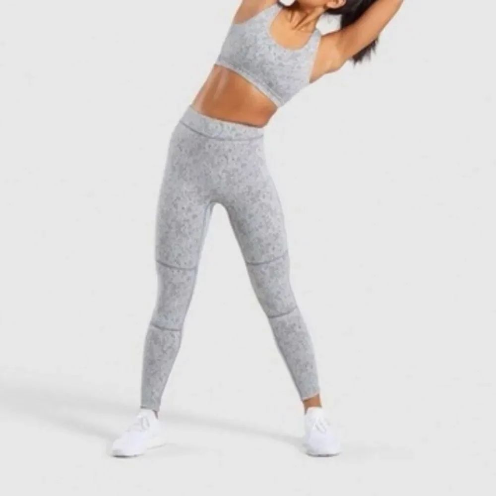 Gymshark Fleur Texture Leggings Charcoal Marl Women’s XS